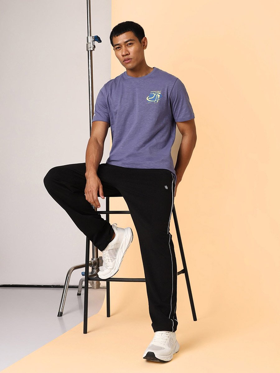Men Purple Unstoppable Typo Print T-Shirt