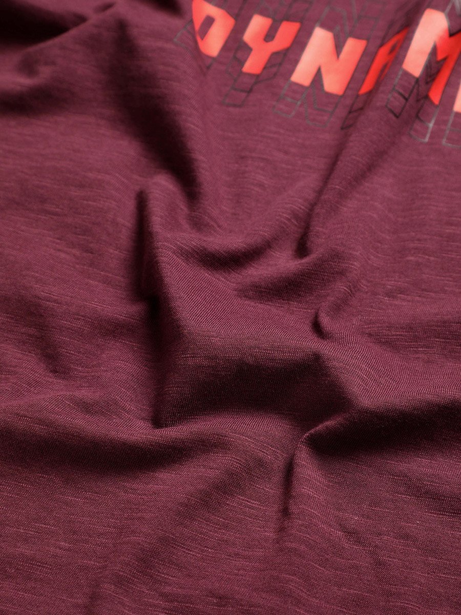 Maroon Graphic Print Raglan Sleeve T-Shirt