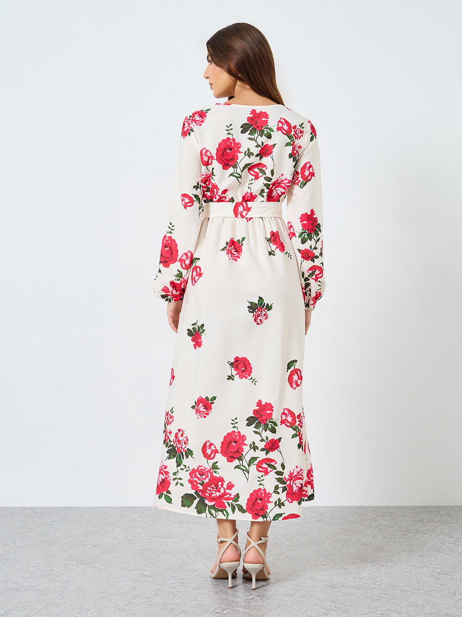 Floral Maxi Dress with Tie Waist