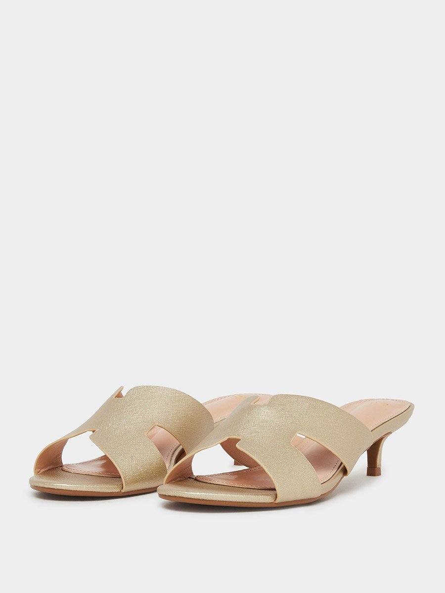 Wide Strap Low Heel Mules