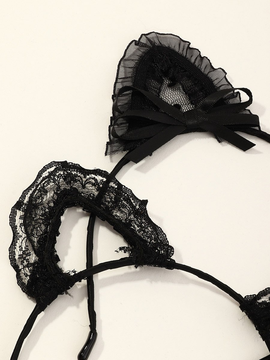 Set of 2 - Lace Cat Ear Headband