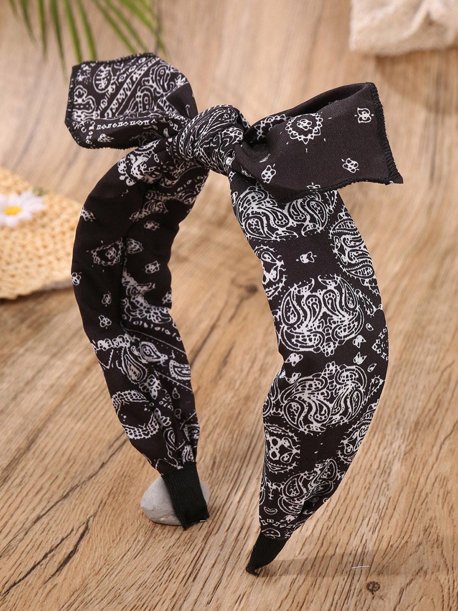 Graphic Printed Bow Headband