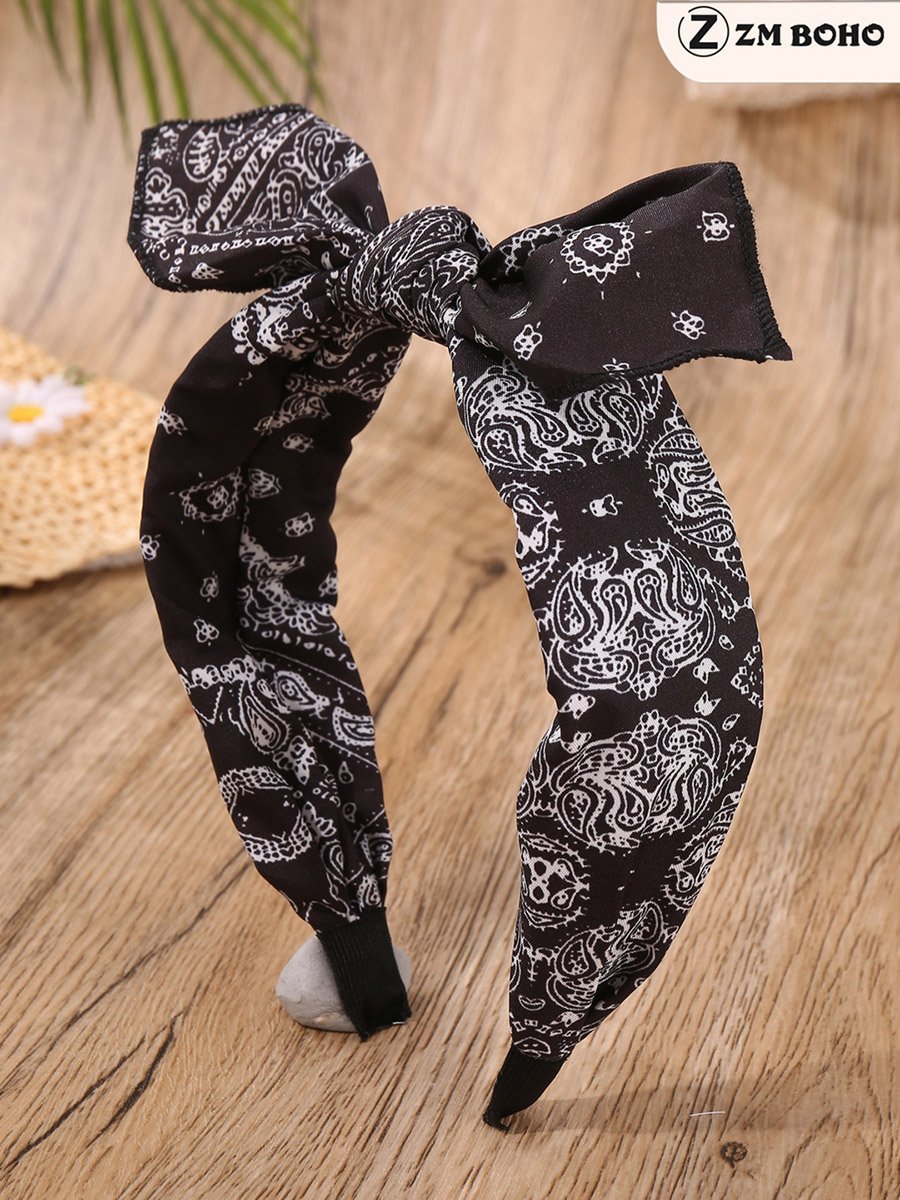 Graphic Printed Bow Headband