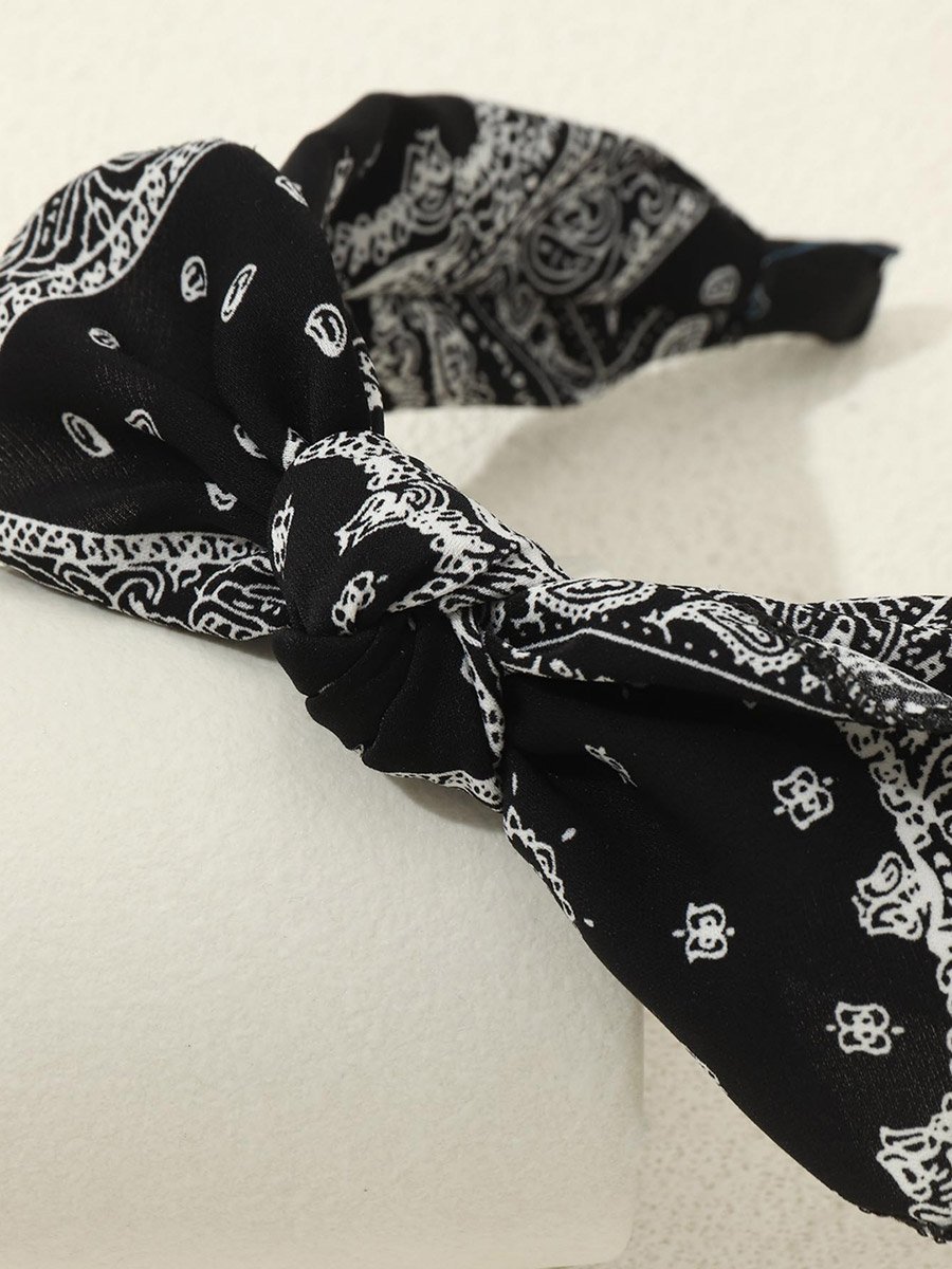 Graphic Printed Bow Headband