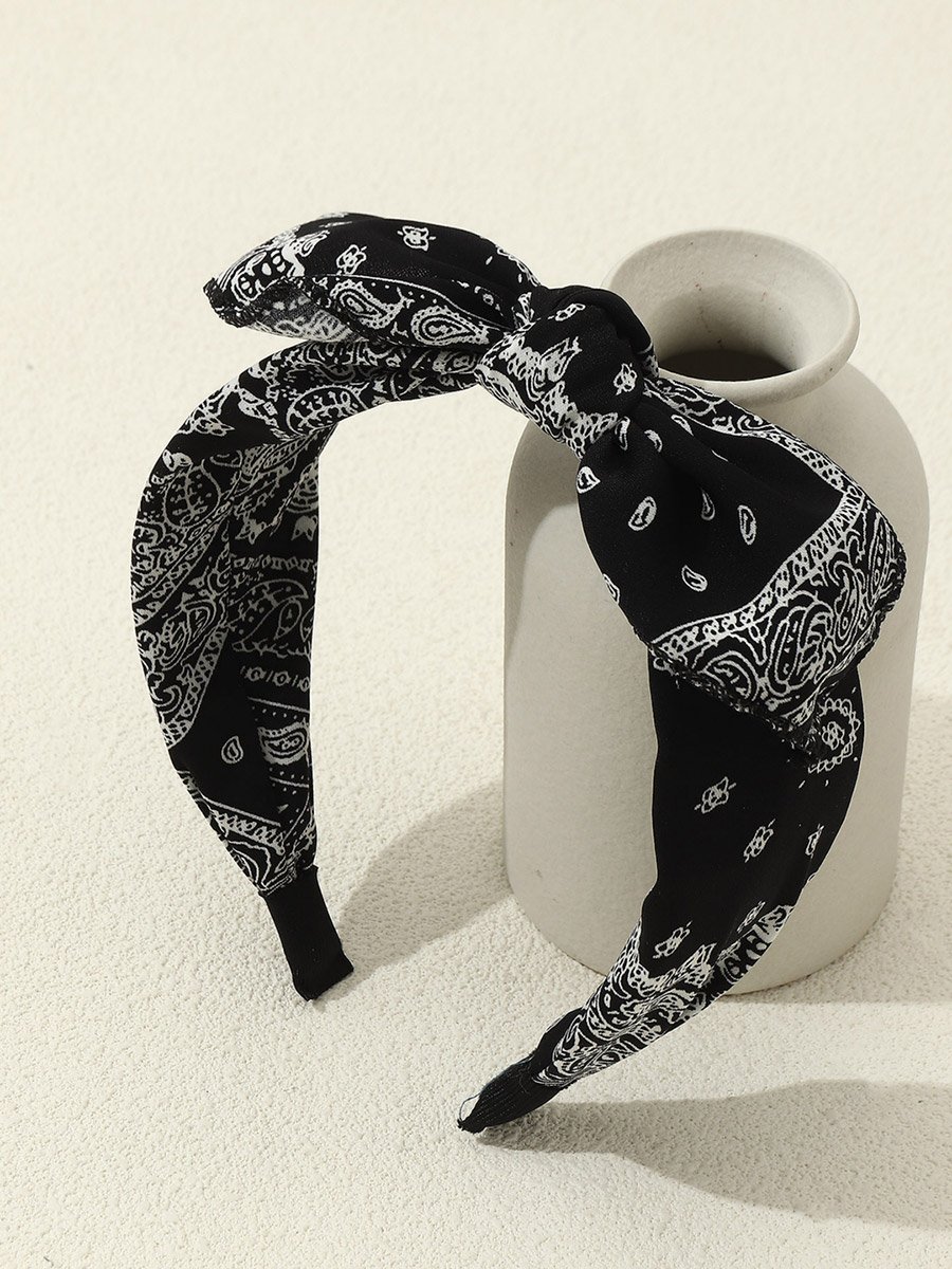 Graphic Printed Bow Headband
