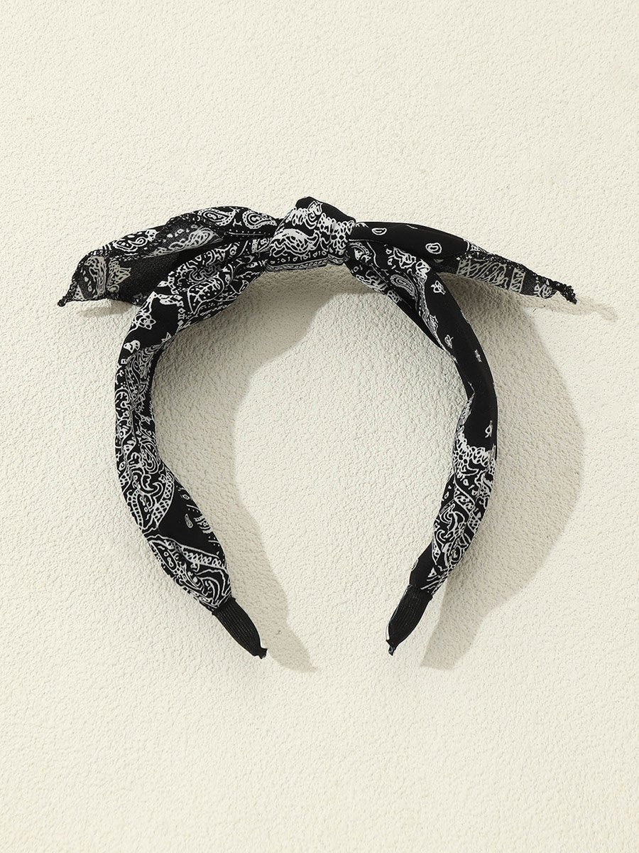 Graphic Printed Bow Headband