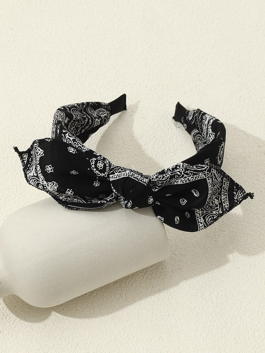 Graphic Printed Bow Headband