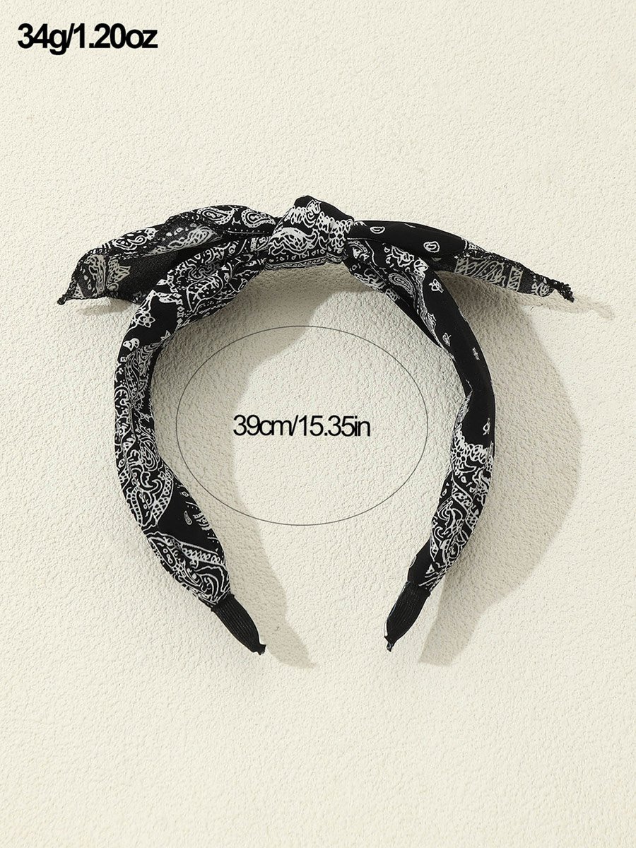Graphic Printed Bow Headband