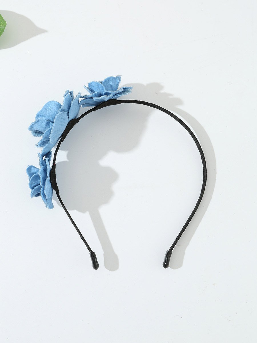 Blue Denim Flower Headband
