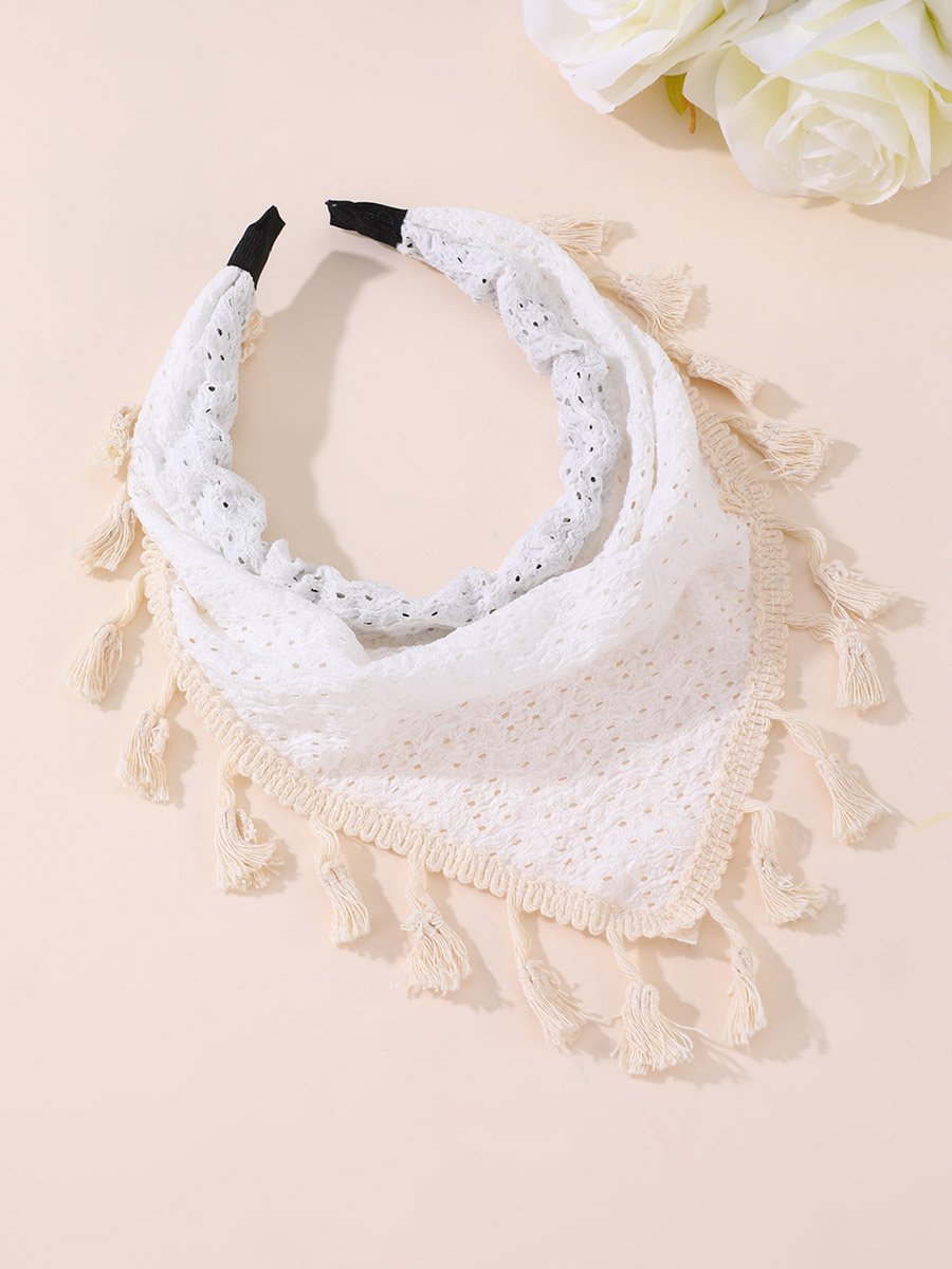 Triangle Headscarf with Tassel Trim