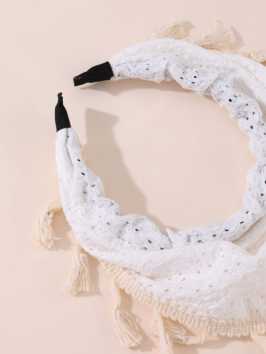 Triangle Headscarf with Tassel Trim