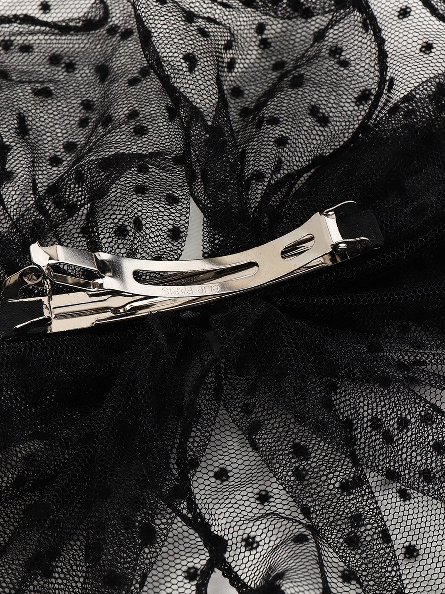 Mesh Polka Dot Bow Hair Clip
