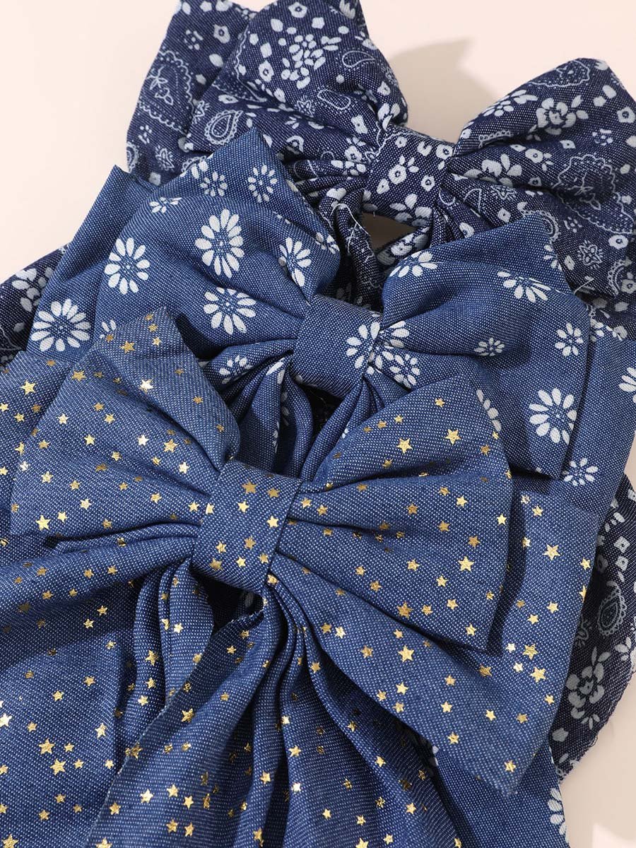 Set of 3 - Floral Printed Ribbon Hair Clip