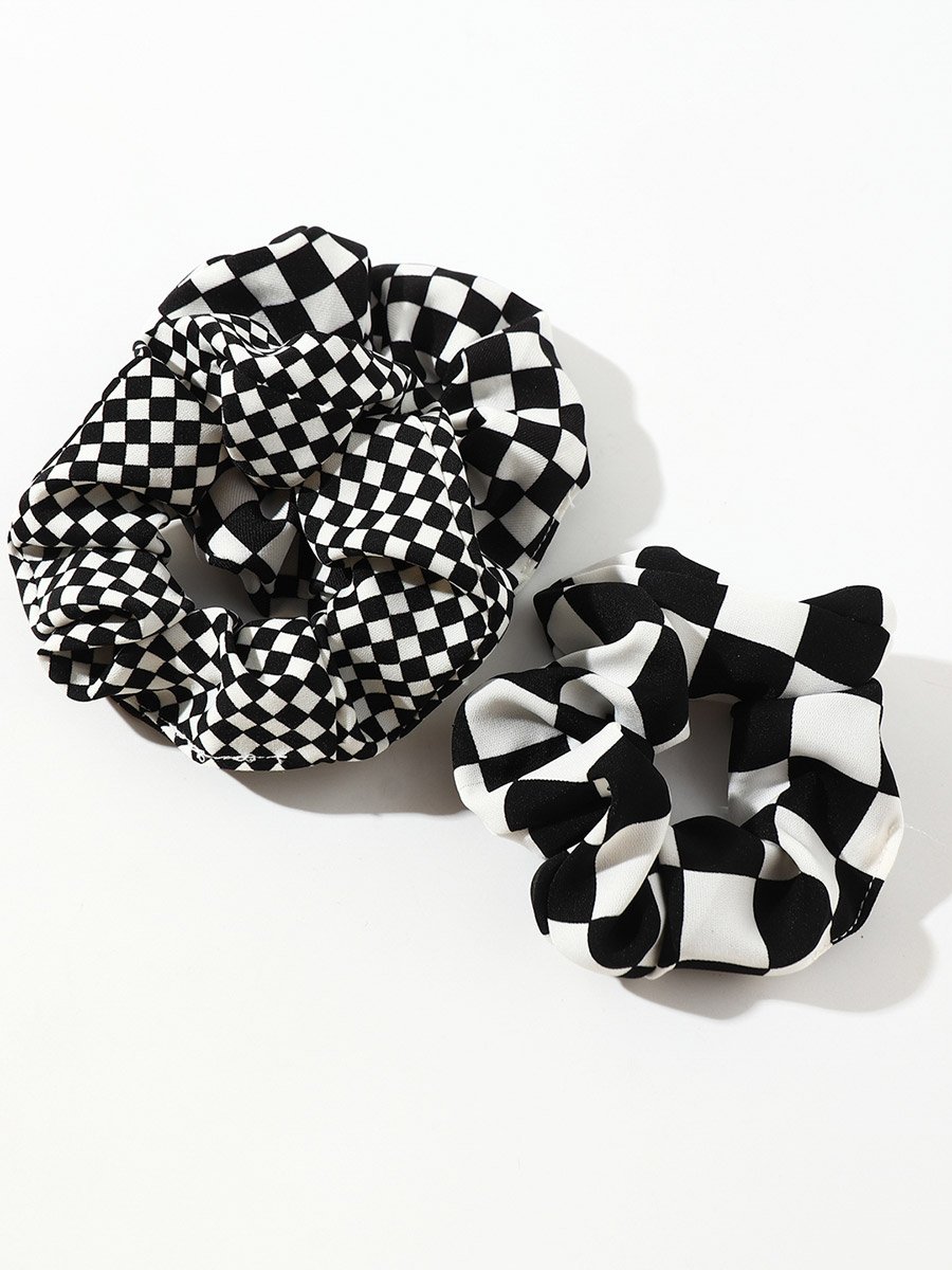 Set of 3 - Checked Hair Tie