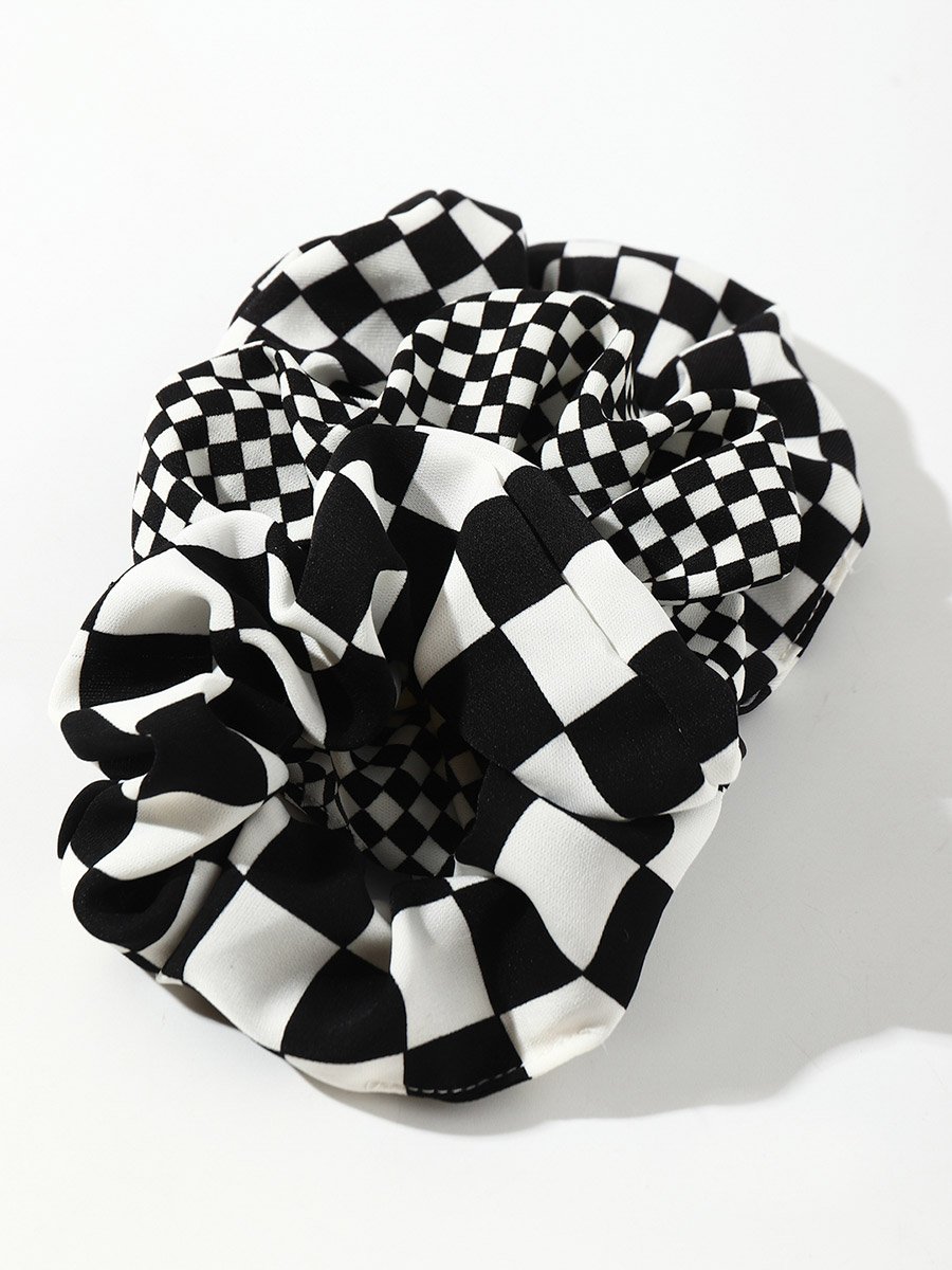 Set of 3 - Checked Hair Tie