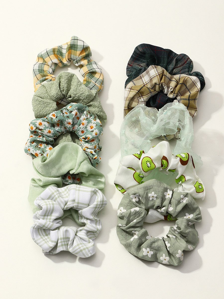 Set of 10 - Printed Hair Tie