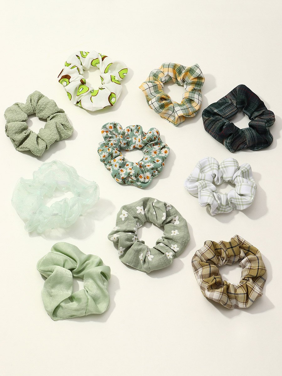 Set of 10 - Printed Hair Tie