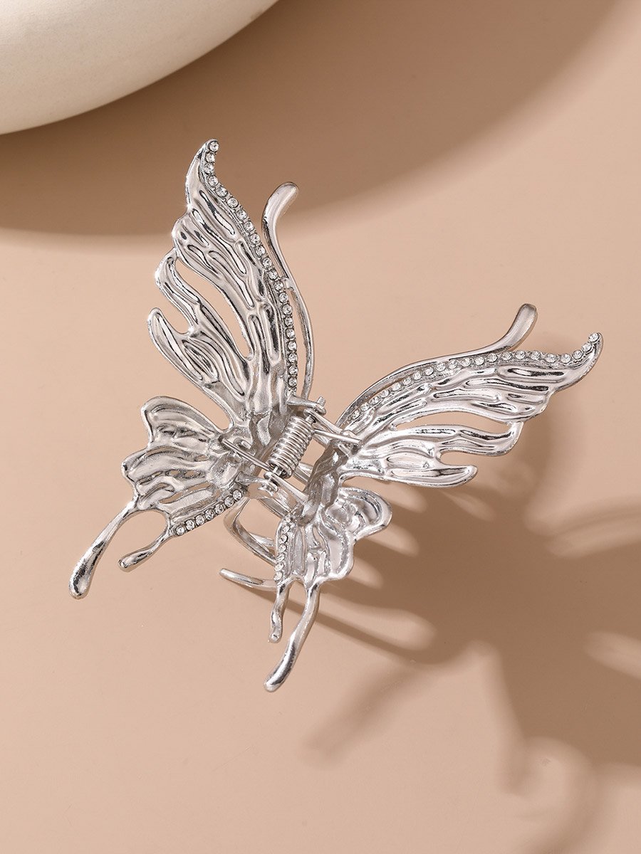Silver Butterfly Claw Clip