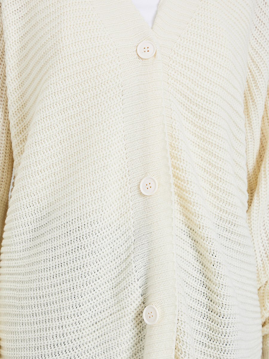 Oversized Chunky Knit Button Down Cardigan