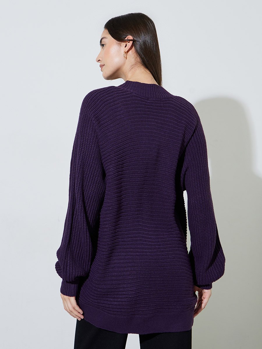 Oversized Chunky Knit Button Down Cardigan