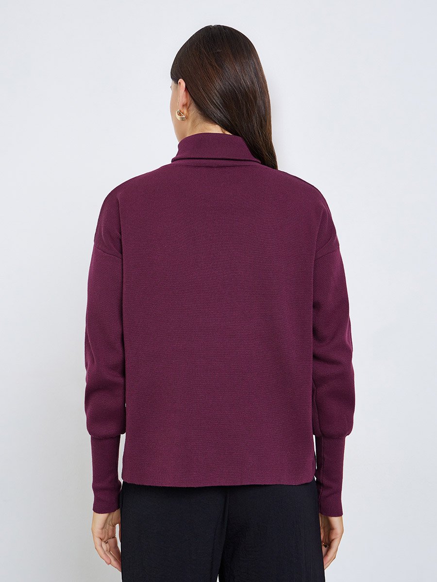 Oversized Short Length Turtle Neck Sweater