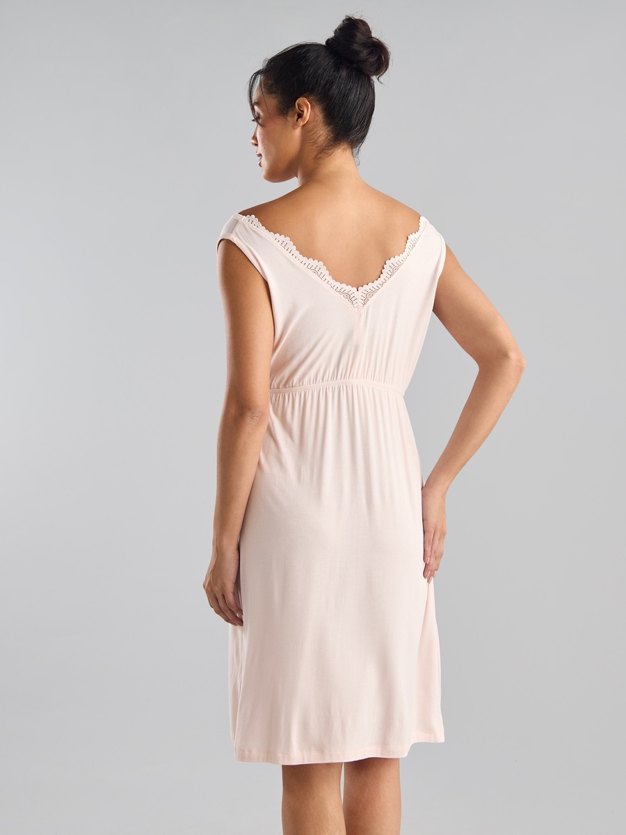 Plain Sleeveless Maternity Sleepshirt