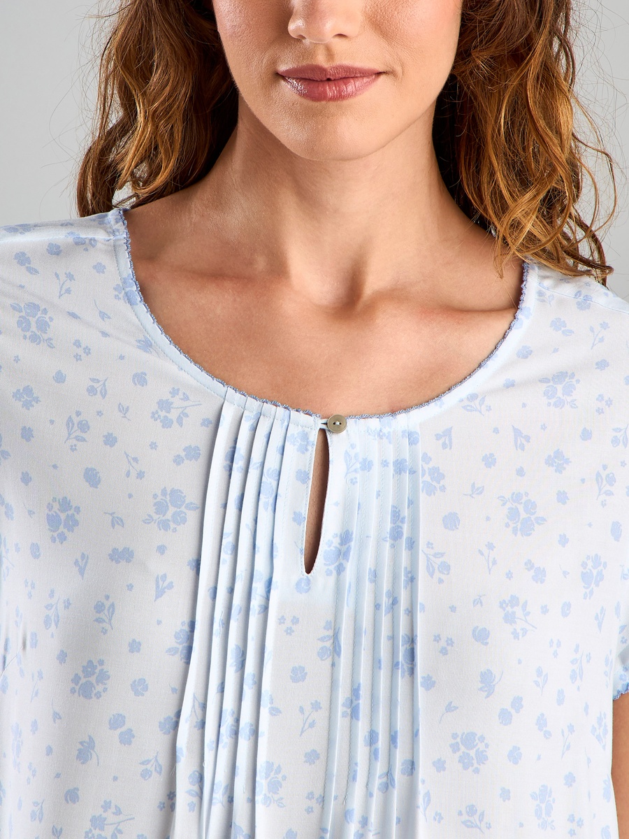 Floral Print Pintuck Sleepshirt