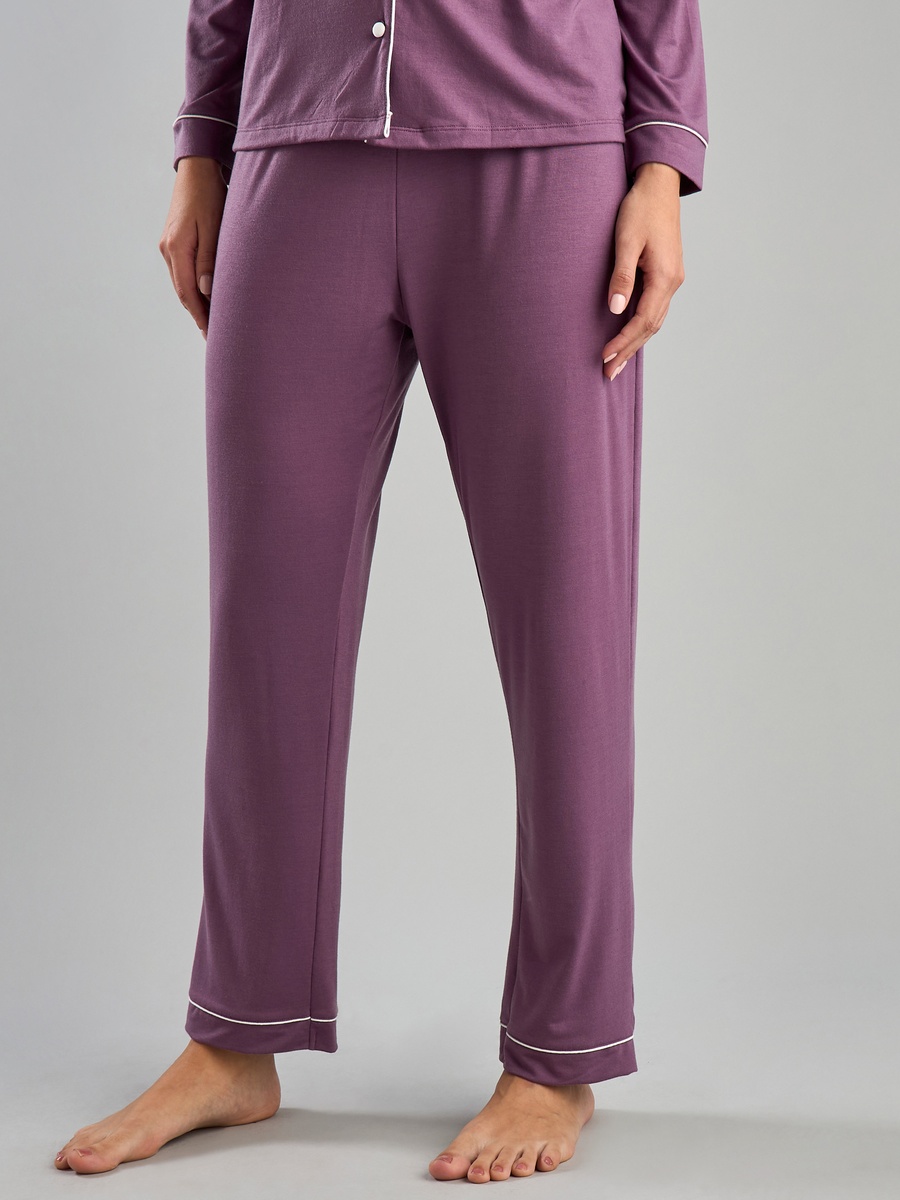 Piping Detail Shirt and Pyjama Set