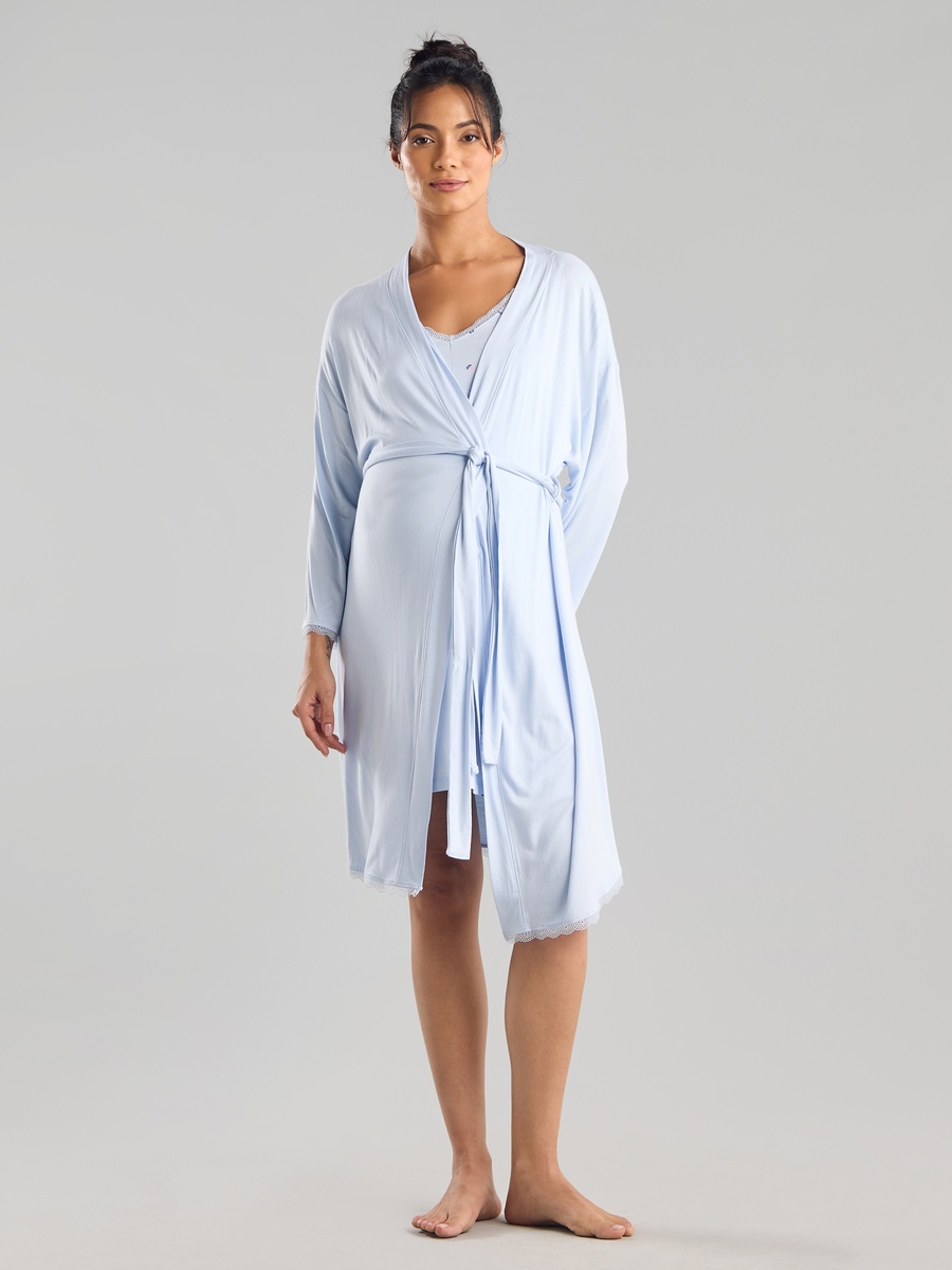 Printed Maternity Chemise with Robe