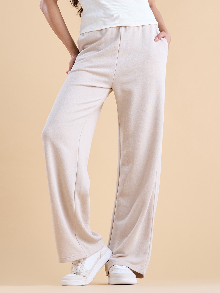 Plain Wide Leg Joggers