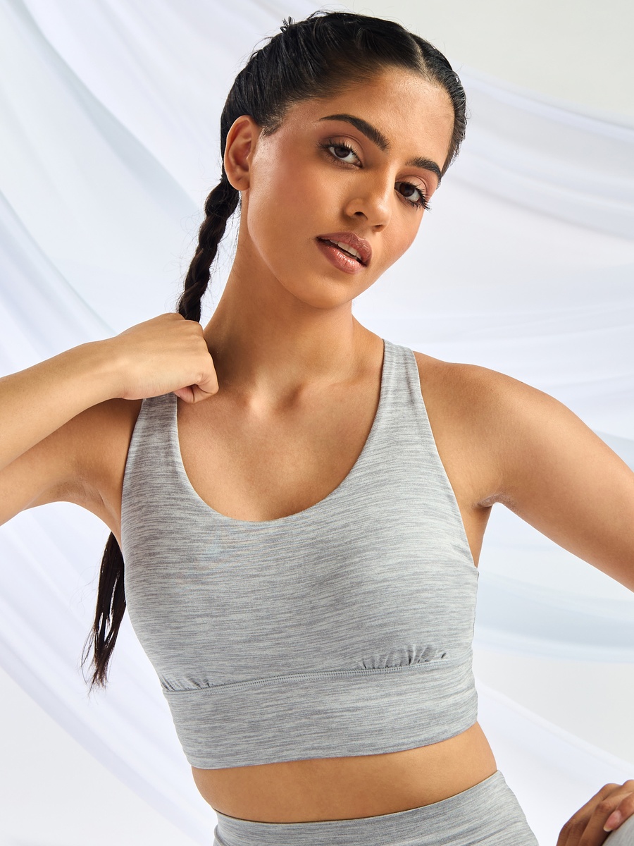 Plain Sports Bra with Crossback Straps