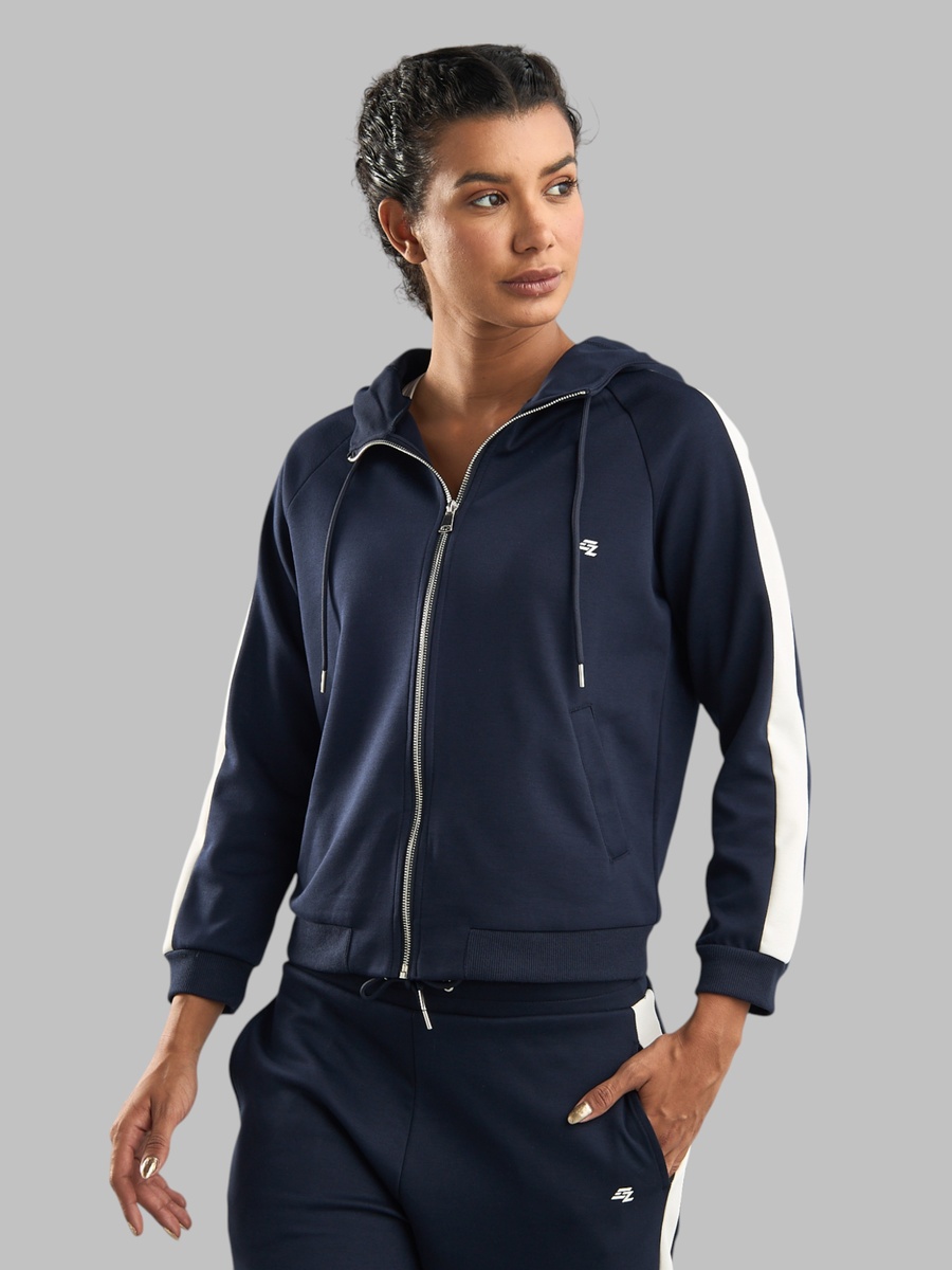 Color Block Viscose Jacket
