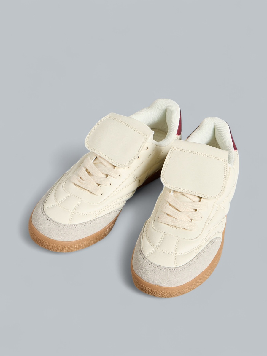 Stitch Detail Shoes with Lace-Up Closure