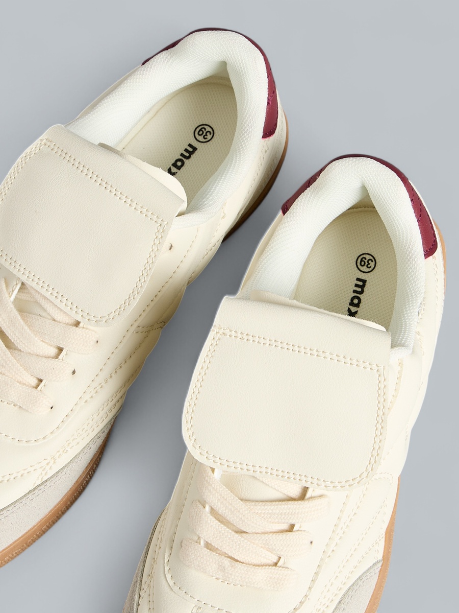 Stitch Detail Shoes with Lace-Up Closure