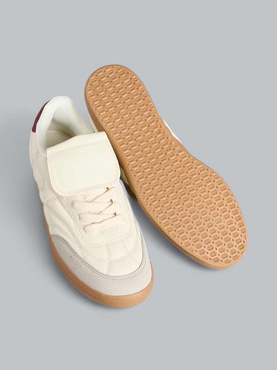 Stitch Detail Shoes with Lace-Up Closure