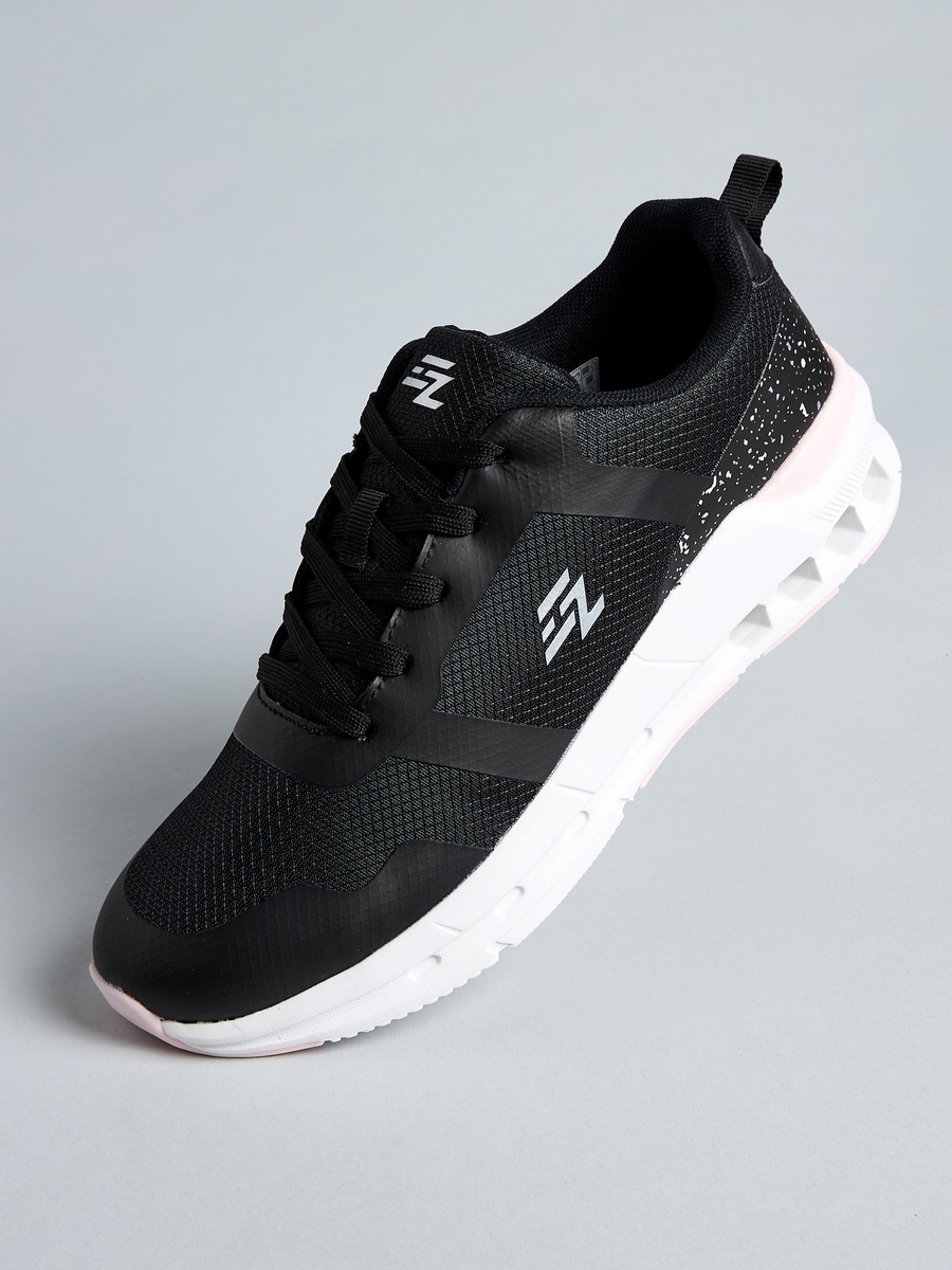 Panelled Lace-Up Sports Shoes