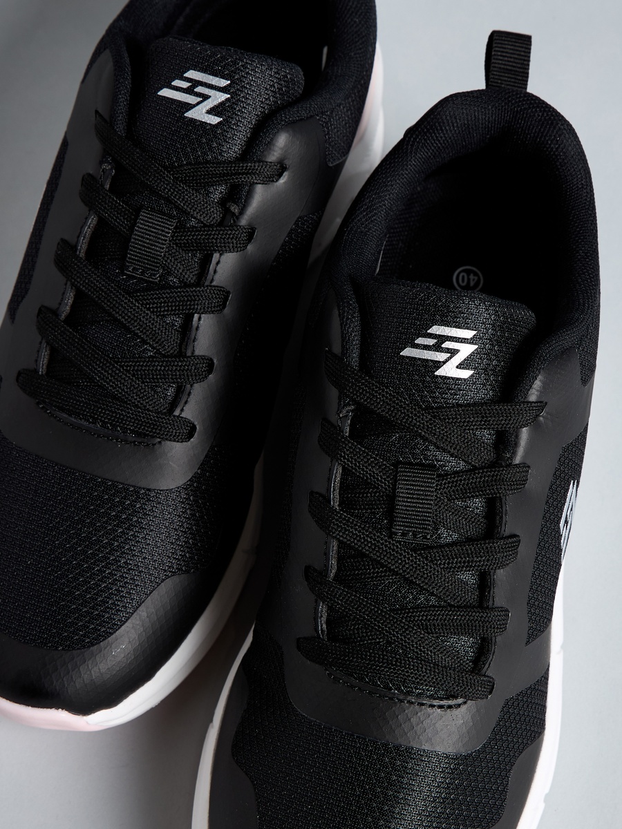 Panelled Lace-Up Sports Shoes