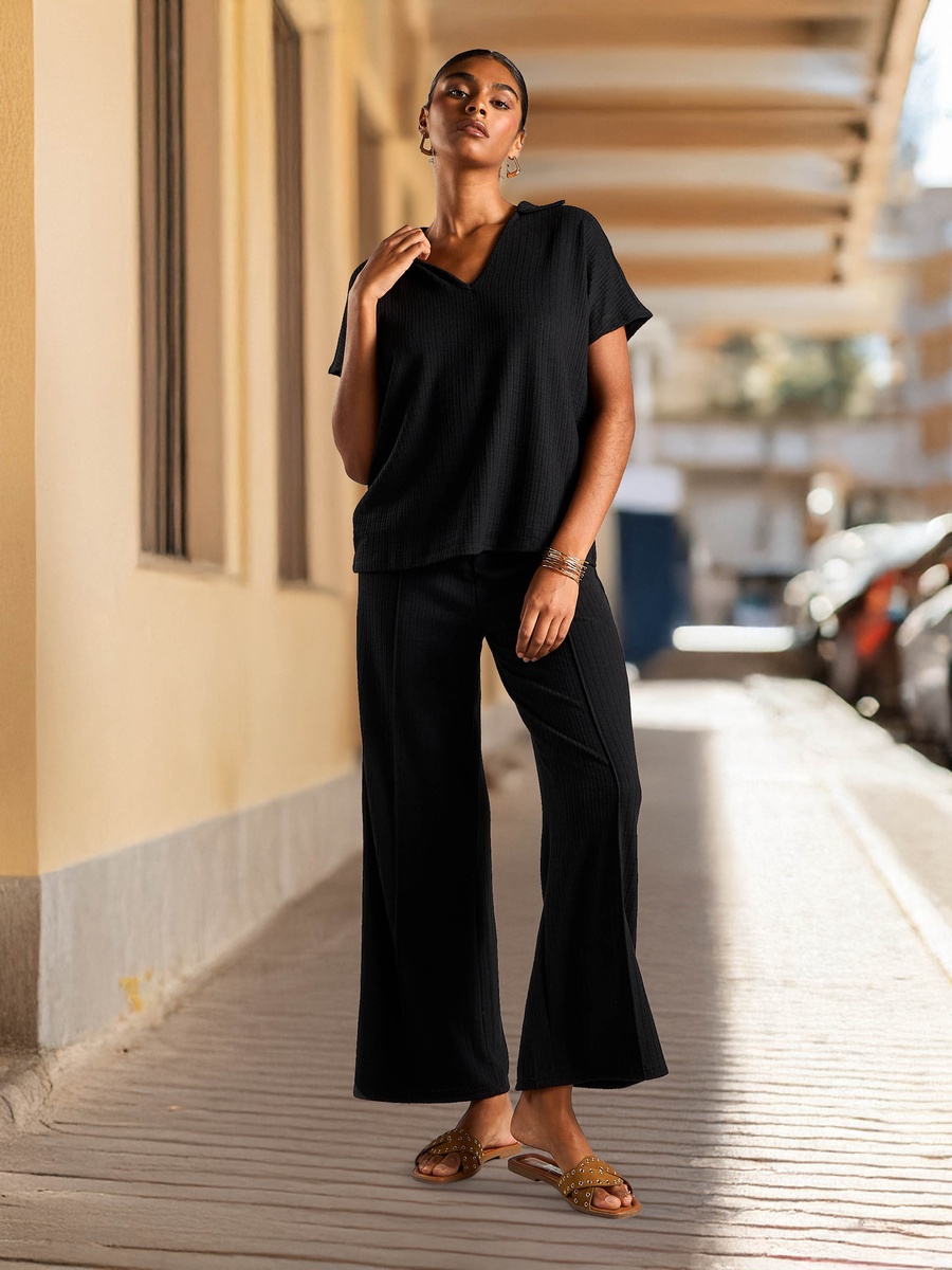 Textured Polo Top