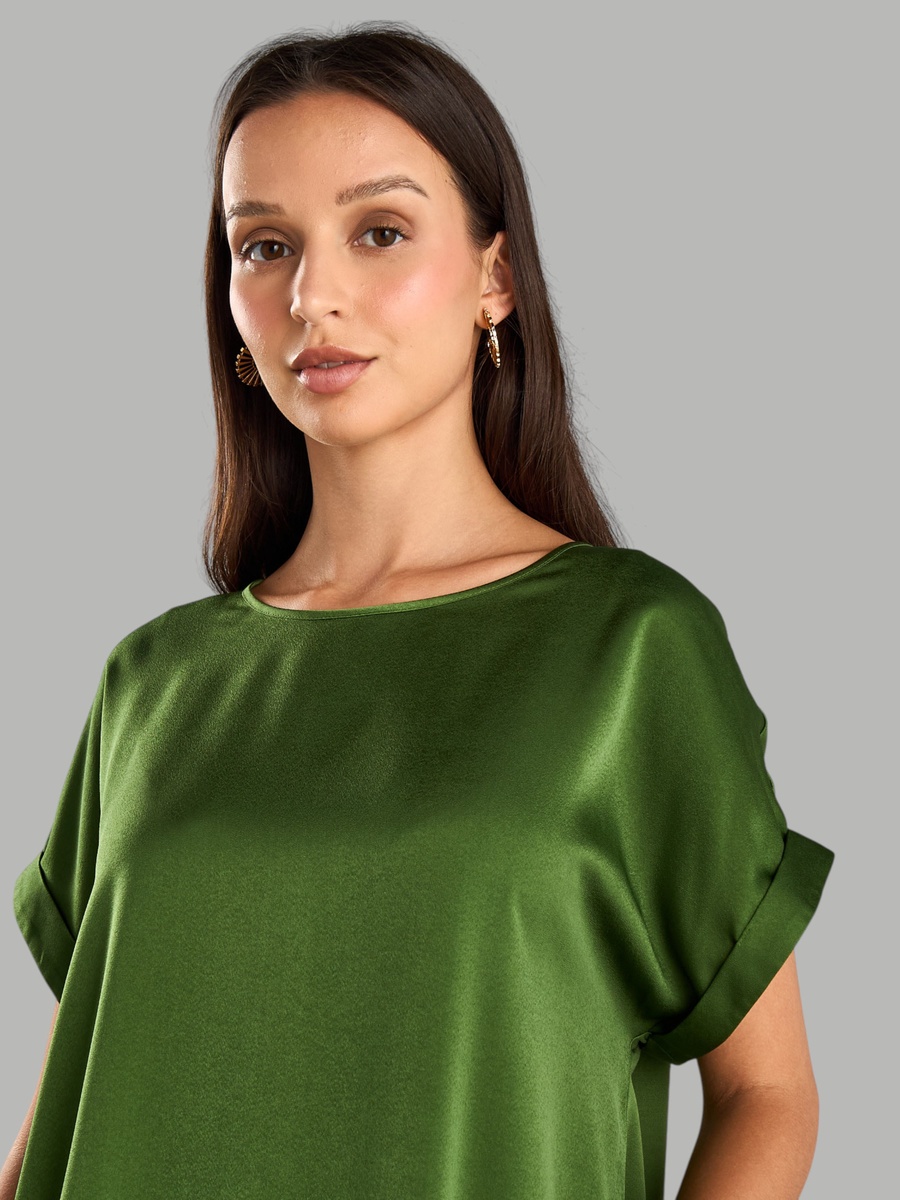 Jersey T-Shirt with High-Low Hem