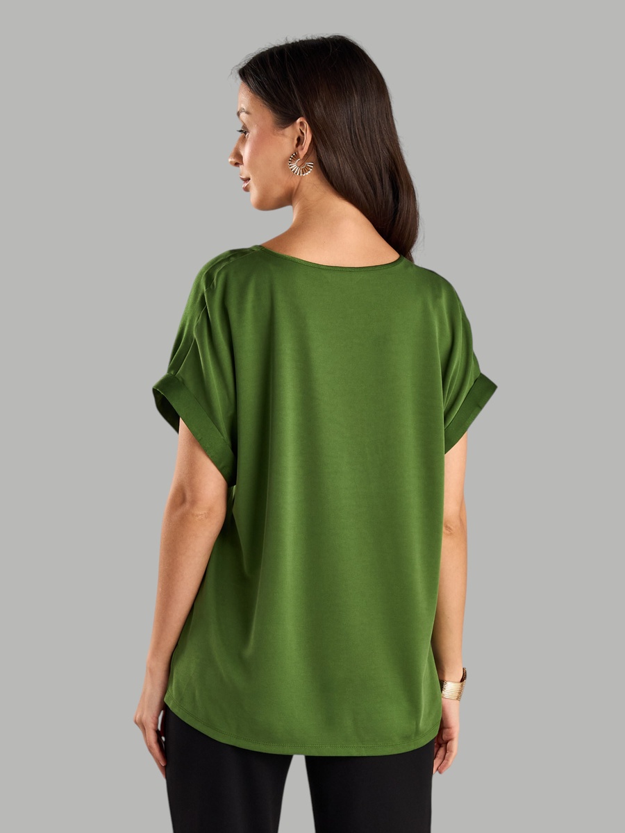 Jersey T-Shirt with High-Low Hem