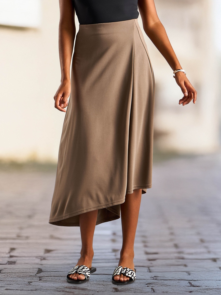 Plain Asymmetric Skirt