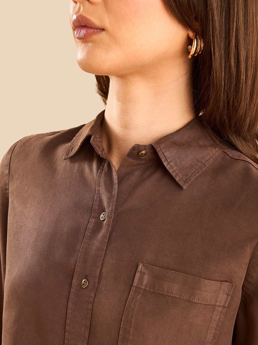Lyocell Shirt with Chest Pocket