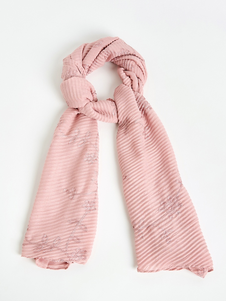 Floral Embroidered Scarf