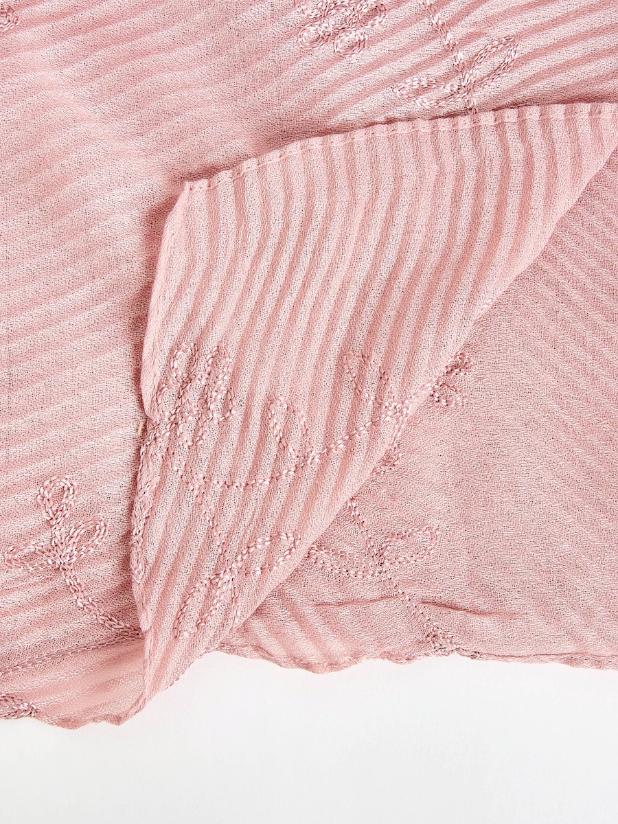 Floral Embroidered Scarf