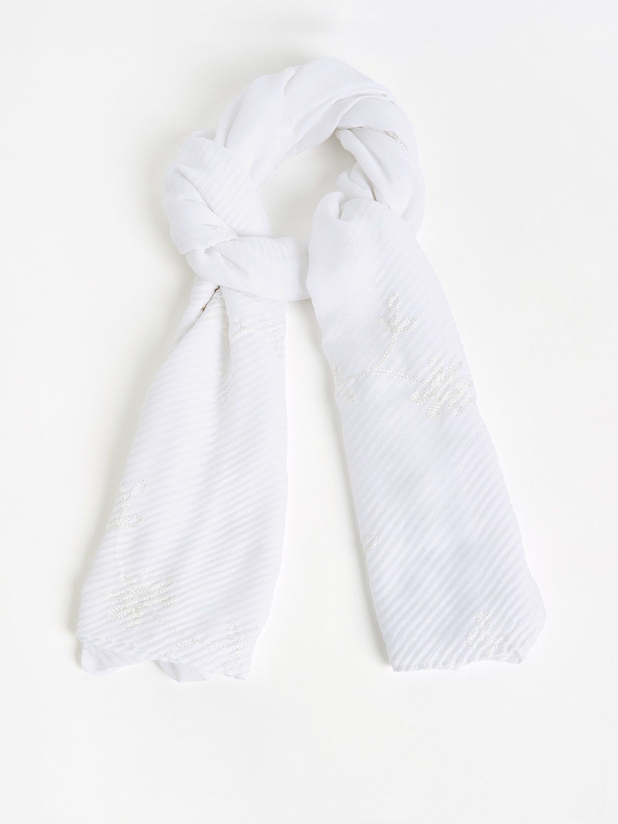 Floral Embroidered Scarf