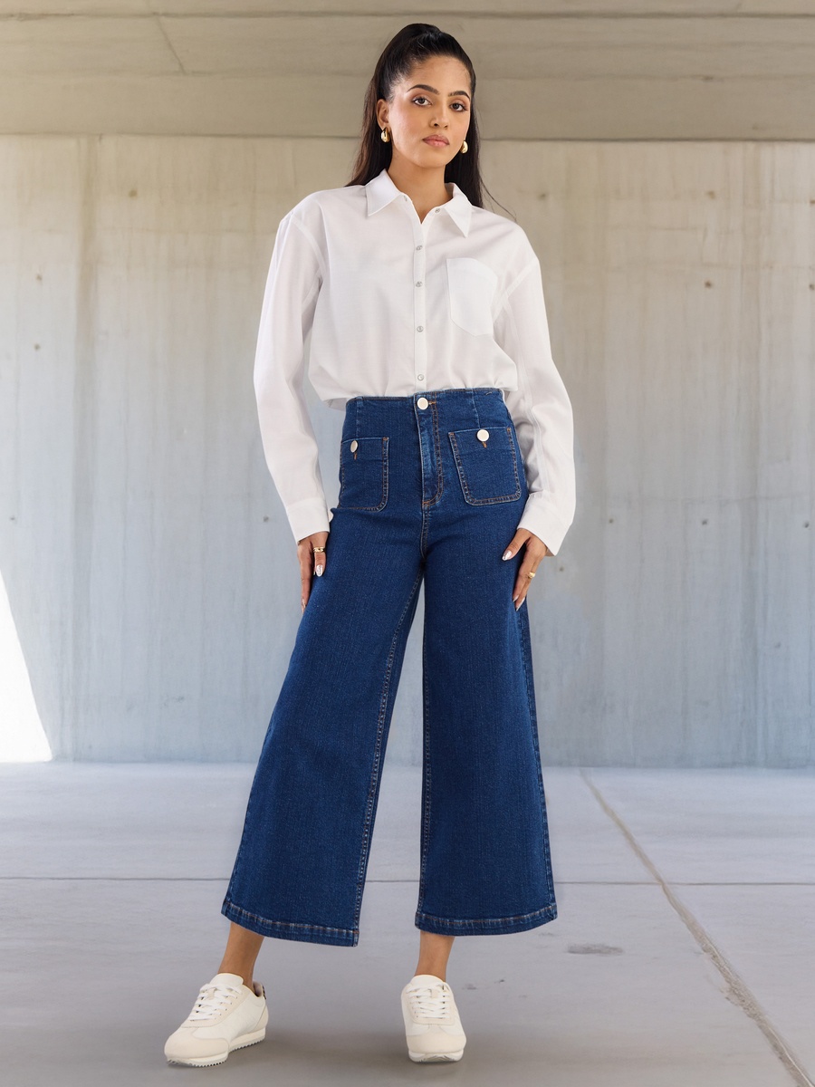 Plain Better Cotton Wide Leg Jeans