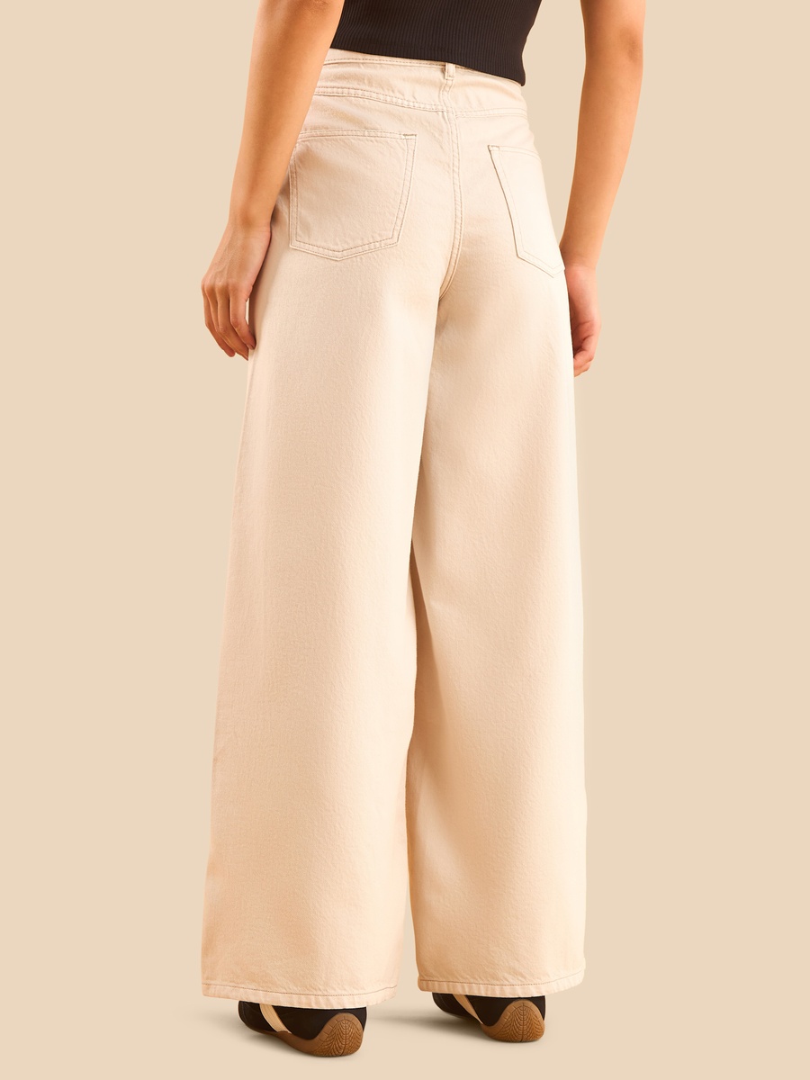 Plain Wide Leg Jeans