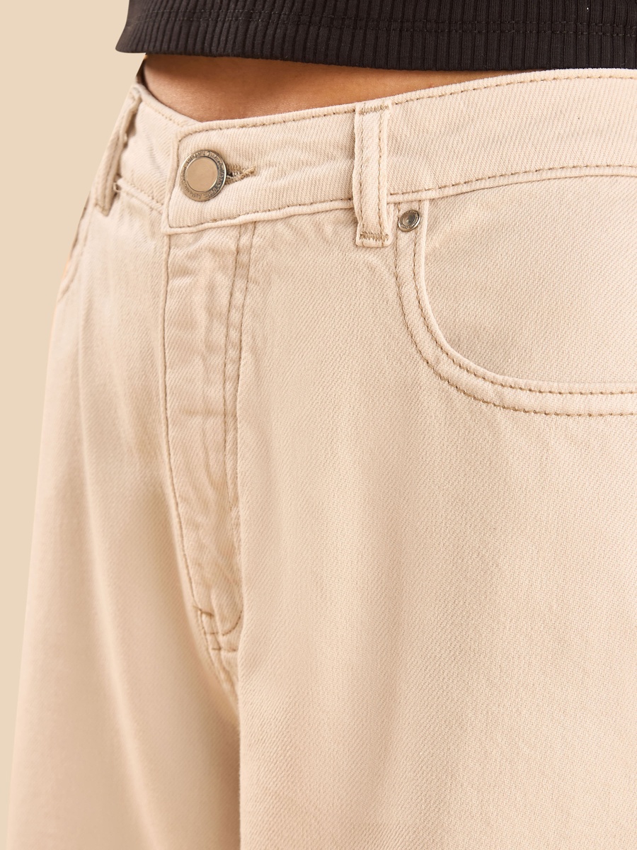 Plain Wide Leg Jeans