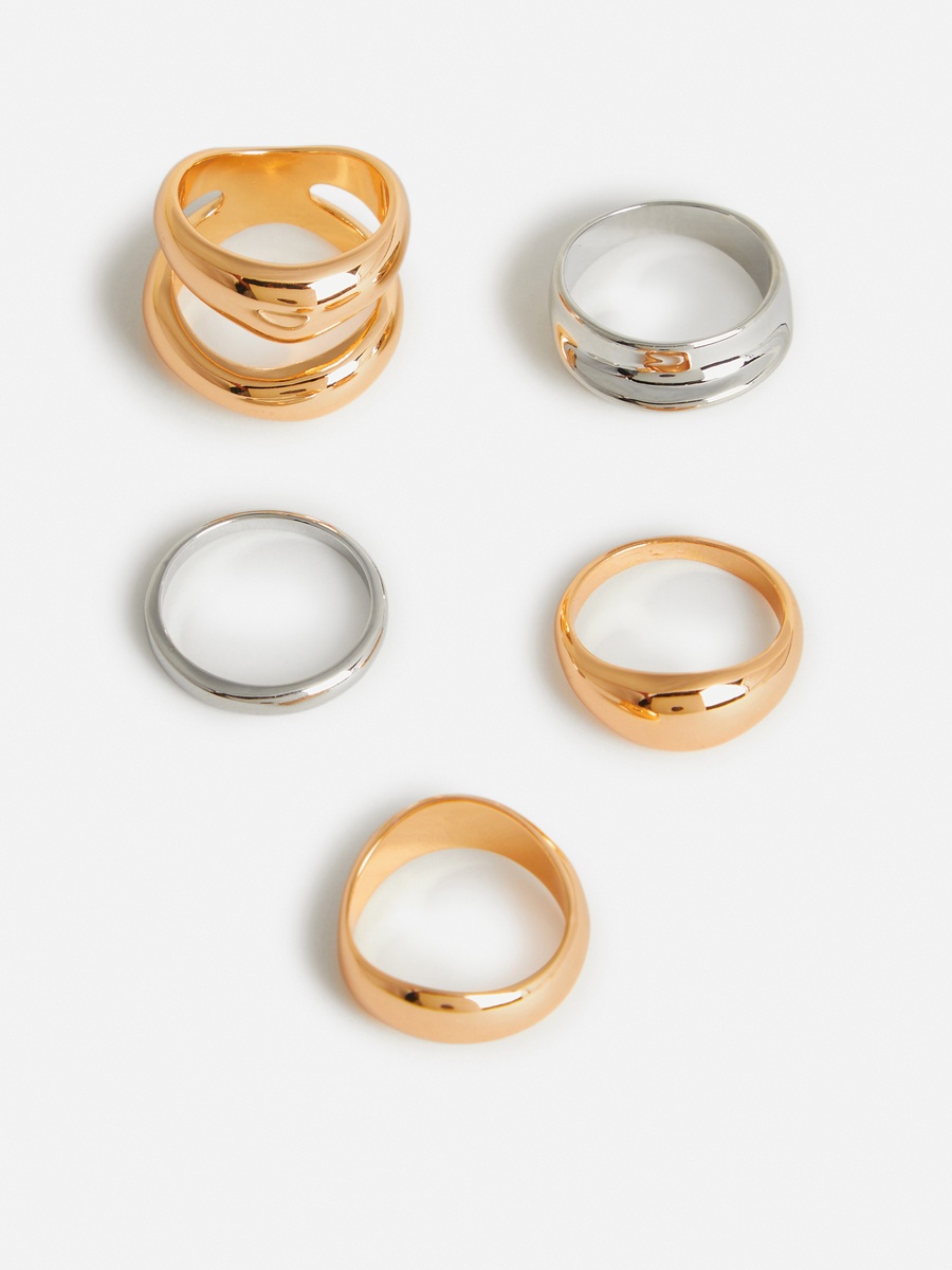 Pack of 5 - Assorted Metallic Ring