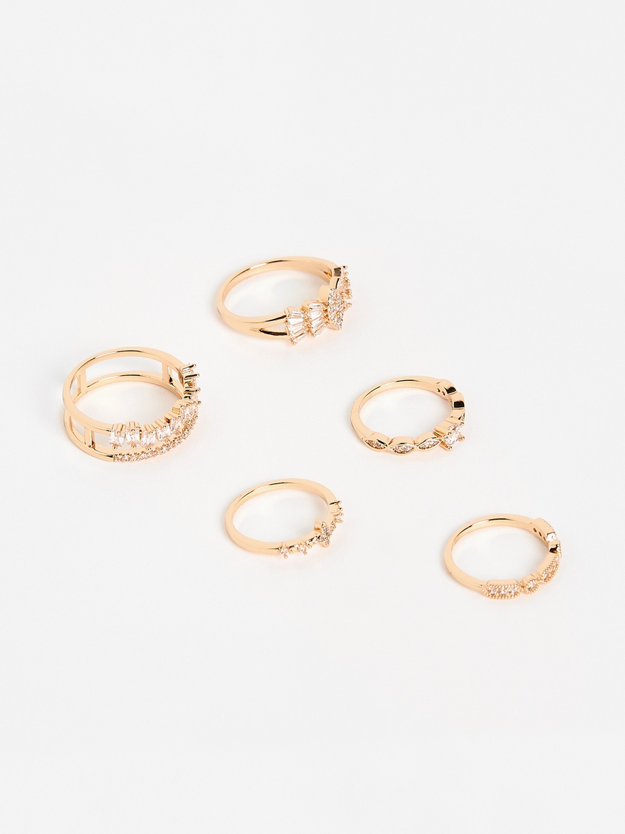 Pack of 5 - Stone Studded Ring